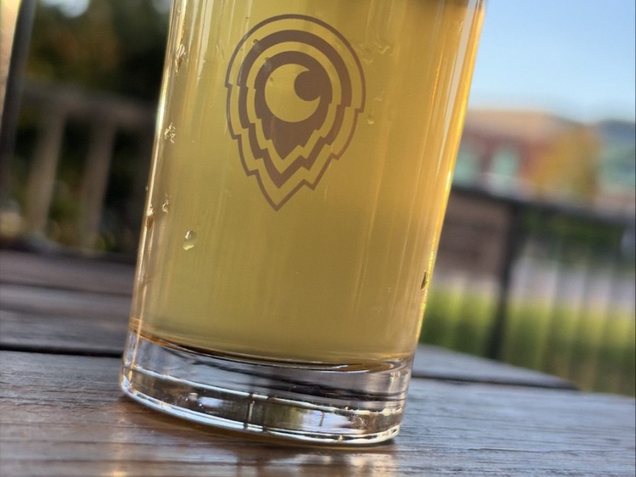 Third Eye taster glass on the patio