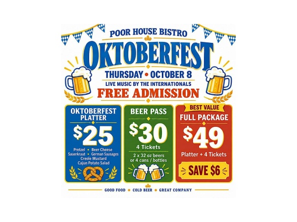 Free RSVP — Oktoberfest at Poor House Bistro Logo