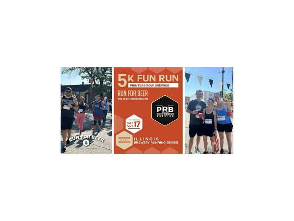 5k Fun Run x Printer's Row Brewing | 2026 IL Brewery Running Series Logo