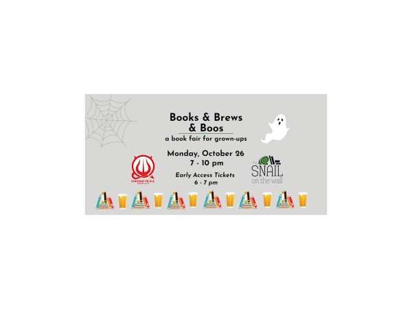 Early Access ticket, Books & Brews & Boos book fair for grown-ups Logo