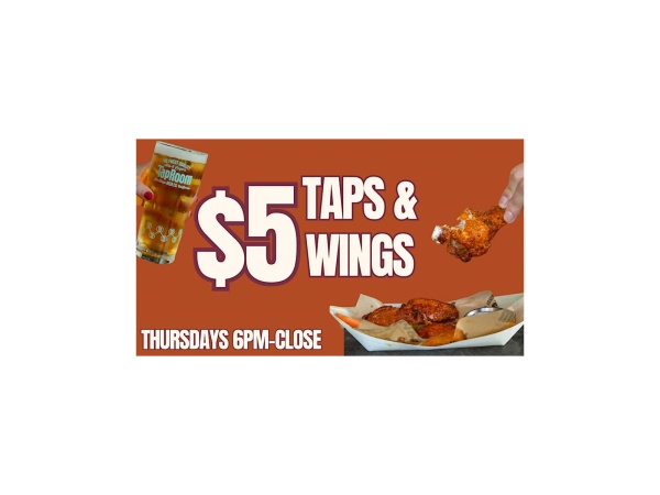 Taps & Wings ($5 Taps & Wings ALL NIGHT) Logo
