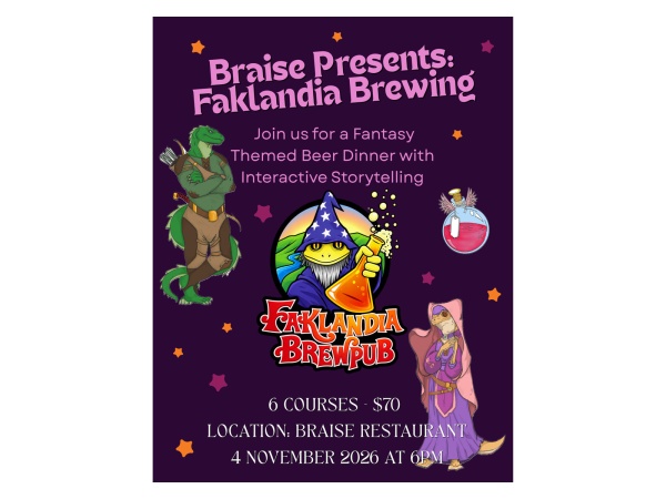 Faklandia Fantasy Beer Dinner Braise 2026 Logo