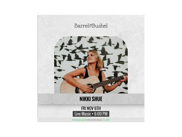 Live Music in Downtown Phoenix Arizona featuring Nikki Shue at Barrel & Bushel at Hyatt Regency Phoenix Logo
