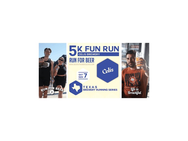 5k Beer Run x Celis Brewery | TX Brewery Running Series Logo