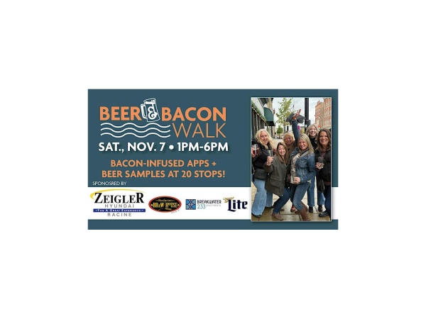 Downtown Racine Beer and Bacon Walk Logo