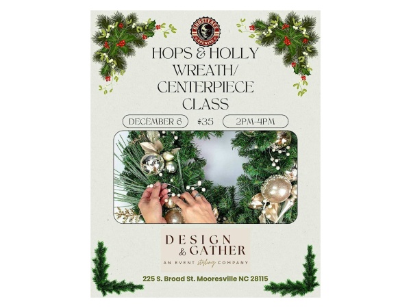 Hops & Holly Wreath/Centerpiece Class Logo