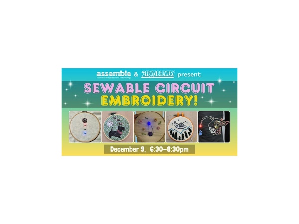 Assemble @ Two Frays Brewery: SEWABLE CIRCUIT EMBROIDERY Logo