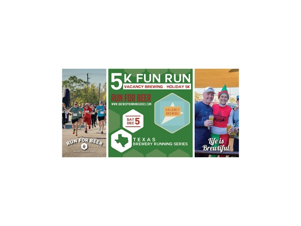 Holiday 5K Beer Run x Vacancy Brewing 2026 Logo