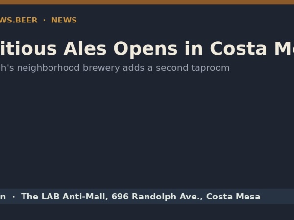 Ambitious Ales Opens Its Second Taproom at The LAB in Costa Mesa Logo