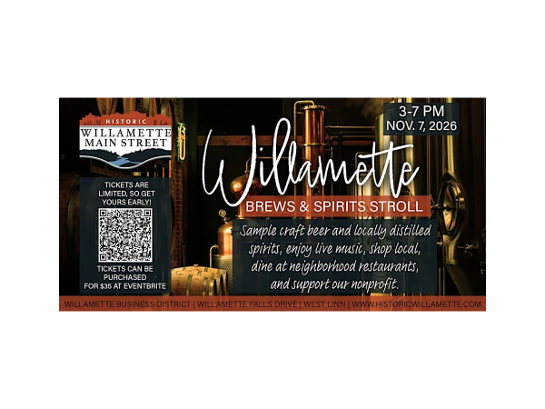 Willamette Brews & Spirits Stroll 2026 Logo