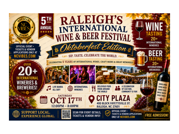 Raleigh International Wine & Beer Festival 2026 (Oktoberfest Edition) Logo